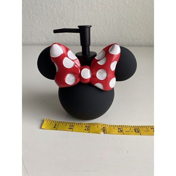 DISNEY Minnie MOUSE SOAP Lotion DISPENSER With PUMP Red Bow Polkadots NEW - Picture 9 of 10
